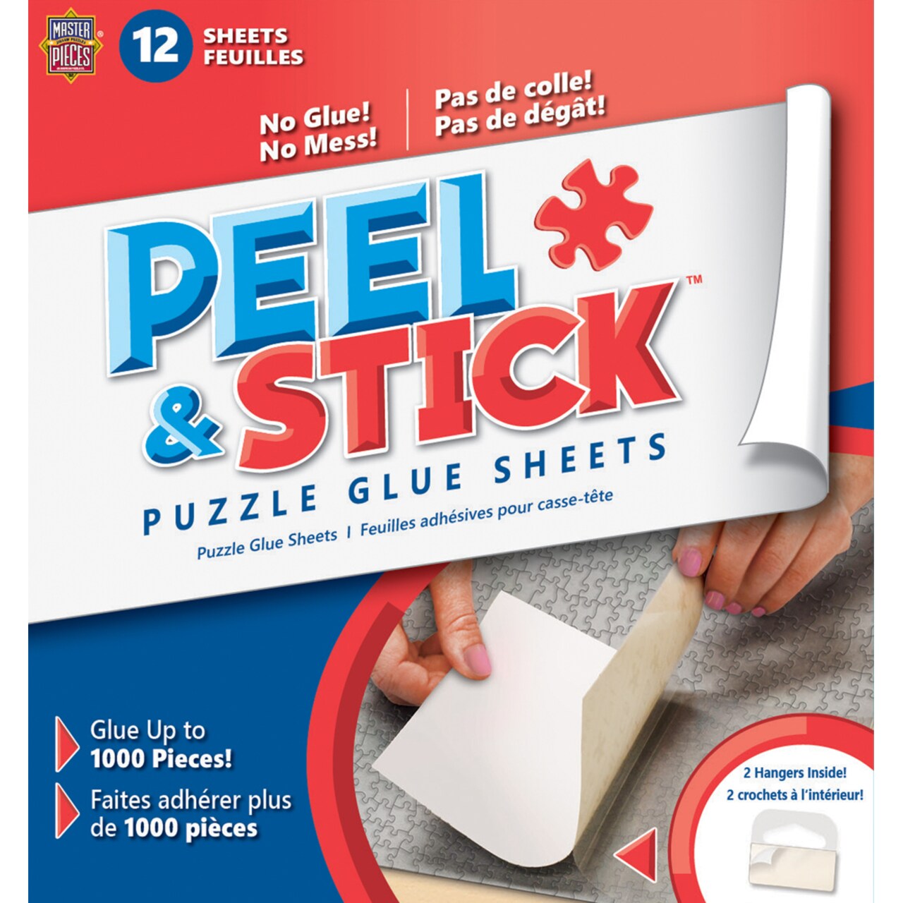 Masterpieces - Peel & Stick Jigsaw Puzzle Glue Sheets, 12 Adhesive Sheets
